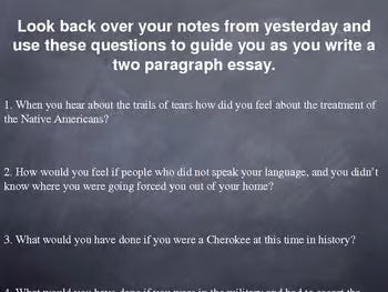 Trail of Tears Notes Lesson Plan PowerPoint