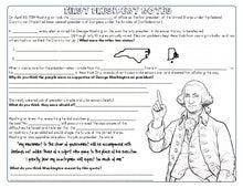 George Washington First President Notes Lesson Plan Google Slides Presentation