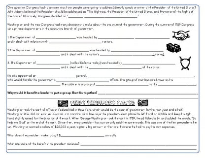 George Washington First President Notes Lesson Plan Google Slides Presentation