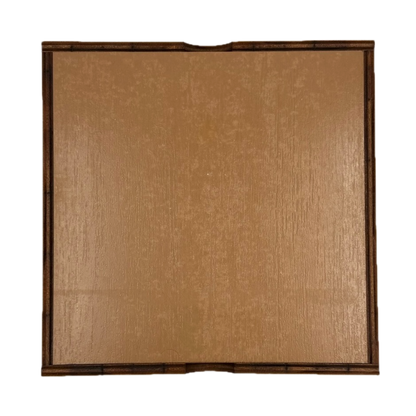 Back of wooden Nine Men's Morris box on a white background