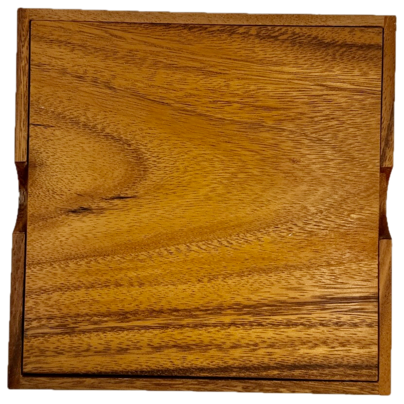 Wooden Ludo box with a smooth finish on a white background