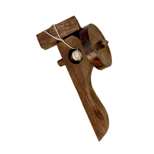 Wooden drop top toy on a white background