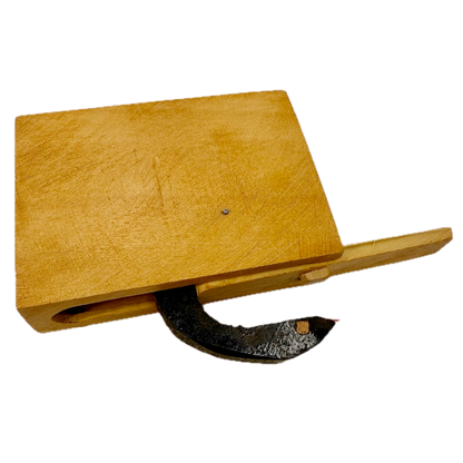 Wooden Snake in the Box toy on a white background