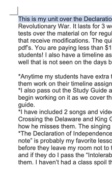 Declaration of Independence Revolutionary War Unit Lesson Plans