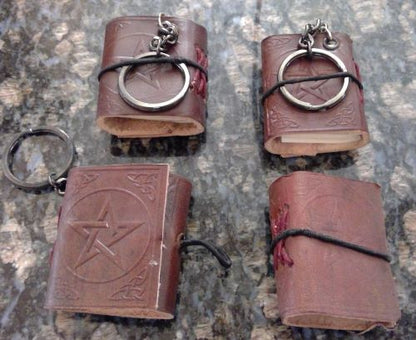 1.5" x 2" Key Chain Star Leather Journal